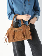 Schoudertas Velvet Leder Milano Oranje velvet VE24094-vue-porte